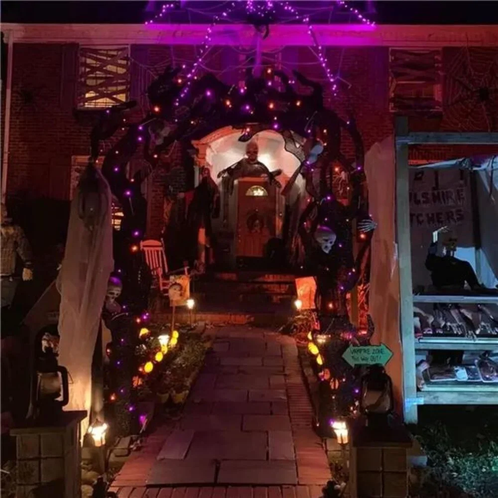 New 20FT 100 Count Purple & Orange Halloween Mini String Lights - Indoor/Outdoor